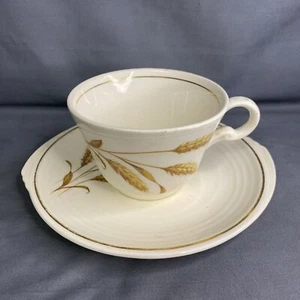 Vintage Edwin Knowles Golden Wheat Demitasse Cup and Dessert Plate - Picture 1 of 5