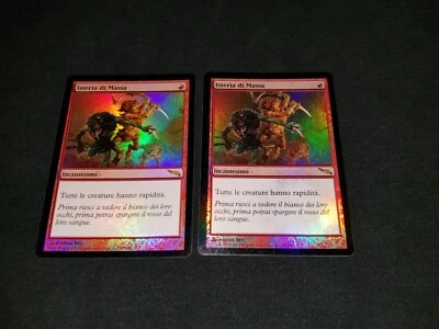 MTG 1x Mirrodin red rare LP Italian FOIL Mass Hysteria - ships w/ tracking - Image 1 of 2
