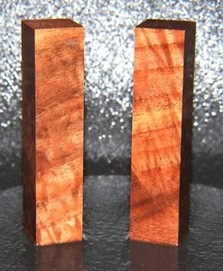 Stabilized Curly Black Walnut Blocks Knife Handle/ Turning Blocks (WT313) 2Pc - Picture 1 of 5
