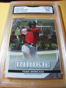 YOAN MONCADA RED SOX WHITE SOX 2016 LEAF ROOKIE RC # LR17 GRADED 10 L@@@K - Picture 1 of 1
