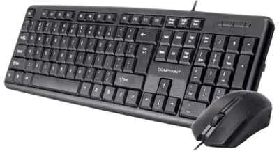 COMPOINT - Wired USB Keyboard & Mouse Deskset, Black - Image 1 of 4