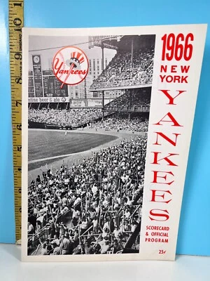 24 Apr 1966 New York Yankees Baseball Program v Orioles Robbys 2-4 HIGH GRADE!🔥 - Image 1 of 4