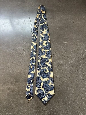 Corbata cuello paisley amarillo y azul David Taylor Foto 1 de 4