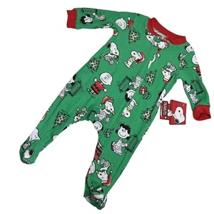 Pijama de Navidad Cacahuetes Talla 3/6 M Snoopy Charlie Marrón Mono para Dormir Fiestas - Imagen 1 de 12