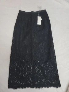 LE CIEL BLEU Women's Long/Maxi Length Skirt Size 36 Lace Black W/POCKET NWT #B - Picture 1 of 9