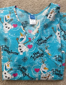 9 Holiday Scrub Tops Women's 2XL SOLD INDIVIDUALLY or LOT, Fall Christmas Disney - Picture 1 of 10