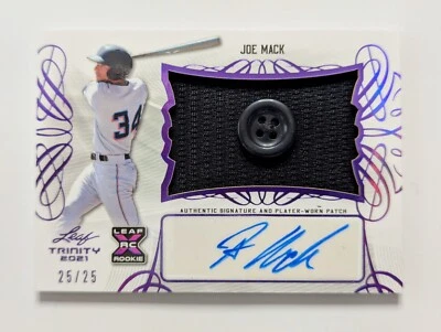 Joe Mack 2021 Purple Leaf Trinity Rookie Patch Auto Button /25 RPA MINT RC - Image 1 of 4