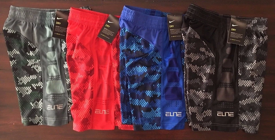 PANTALONES CORTOS DE BALONCESTO NIKE BIG BOY CAMO ELITE negros pequeños medianos XL NUEVOS NUEVOS CON ETIQUETAS Foto 1 de 4