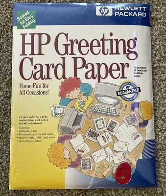 Hewlett Packard Greeting Card Paper 20 Sheets & Envelopes NEW - Image 1 of 3