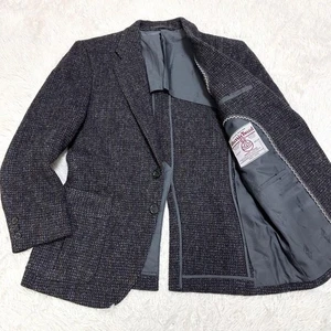 Chaqueta Harris Tweed con Botón de Madera Sin Espalda Hecha en Japón #EI AAA - Imagen 1 de 10