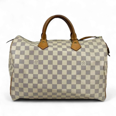 LOUIS VUITTON Speedy 35 Damier Azur White Beige Canvas Handbag BA3162 - Image 1 of 4