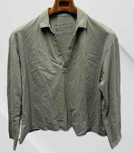 Frank & Eileen Tee Lab Patrick Heritage jersey popover Henley polo L Green - Picture 1 of 10