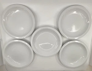 5 ct POTTERY BARN piatti insalata cena 7,75” Du Jour bianco pranzo dessert - Foto 1 di 13