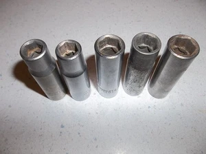 5 Genuine Thorsen Deep Sockets (2) 3/8" (3) 7/16" all 3/8 drive 6 point - Picture 1 of 4