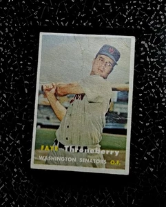 1957 Topps Baseball Card Washington Senators Faye Throneberry OF Vtg #356 Vg - Picture 1 of 2