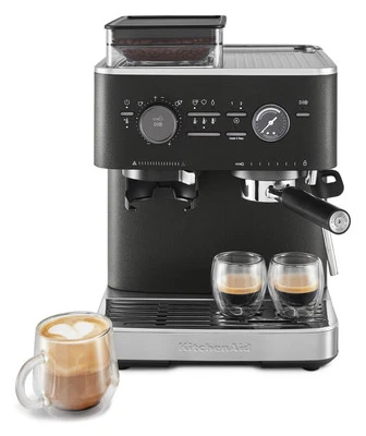 Máquina de café espresso semiautomática KitchenAid con molinillo de rebabas, KES6551 Foto 1 de 4