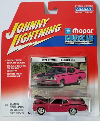 Johnny Lightning 1971 Plymouth Duster 340 Mopar Muscle Diecast 1: 64 粉红色 — 第 1/4 张图片
