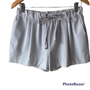 Elizabeth and James Drawstring Waist Pleated Gray Dress Shorts Sz S Pockets - Picture 1 of 8