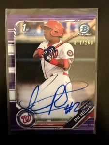 Israele Pineda 2019 Bowman Cromo Autografo Viola RC Nazionali 077/250 - Foto 1 di 2