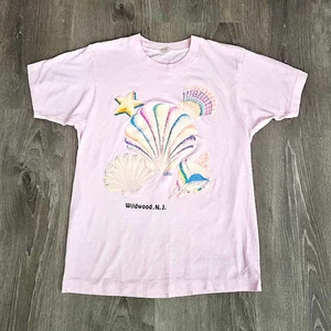 Camiseta De Colección Años 80 Wildwood NJ Pantalla Estrellas Rosa Papel Fino Sea Shell EE. UU. Talla S - Imagen 1 de 12