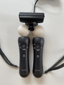2 x Sony PlayStation Move Motion Controller Schwarz PS3 PS4 CECH Mit Kamera Top - Picture 1 of 5