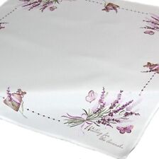 Tischdecke 85x85 Lavendel Decke Schmetterling Mitteldecke Sommer Mediterran Lila