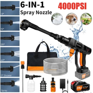 4000 PSI Cordless Electric High Pressure Washer Car Wash Cleaner With 1 Batterie - Picture 1 of 12
