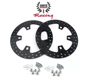 Front Brake Disc Rotors & Bolts Harley Electra Glide Road Glide 2014 -2023 Black - Picture 1 of 5