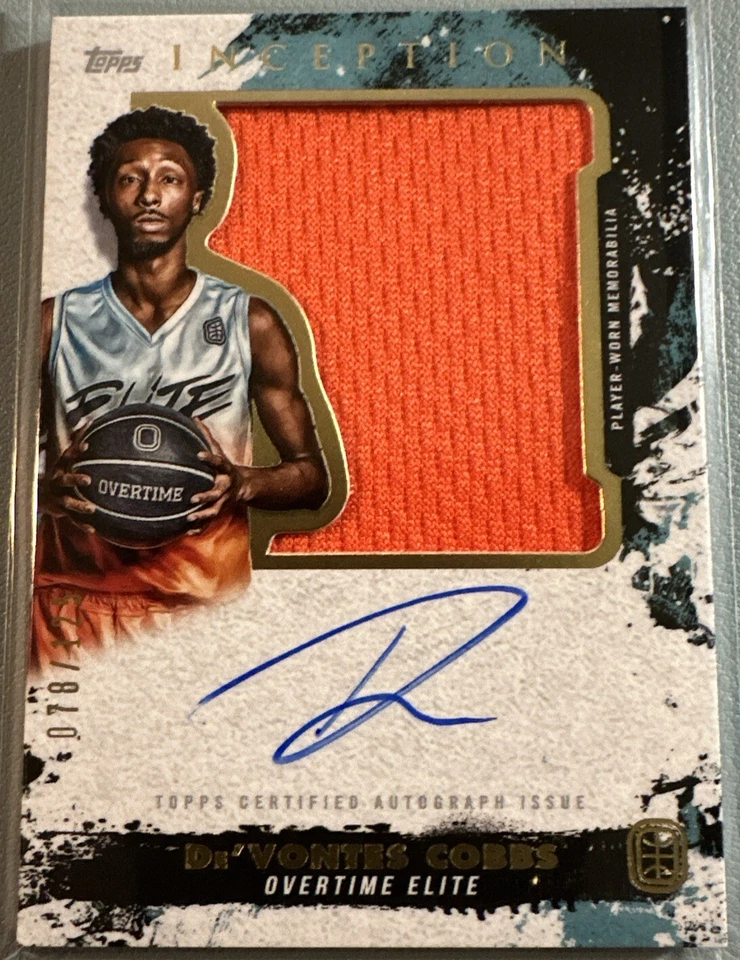 DE’VONTES COBBS 2021-22 Inception OTE Overtime Elite Jumbo Patch Autograph #/125 - Image 1 of 1