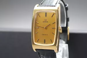 N MINT: Vintage Omega Geneve Tank Tonneau 111.0110 625 Gold Hand Winding Mens - Picture 1 of 10