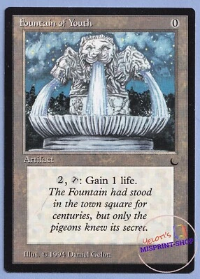 Fountain of Youth The Dark Mtg MISPRINT. Line that looks like a hair in text box - Imagen 1 de 3