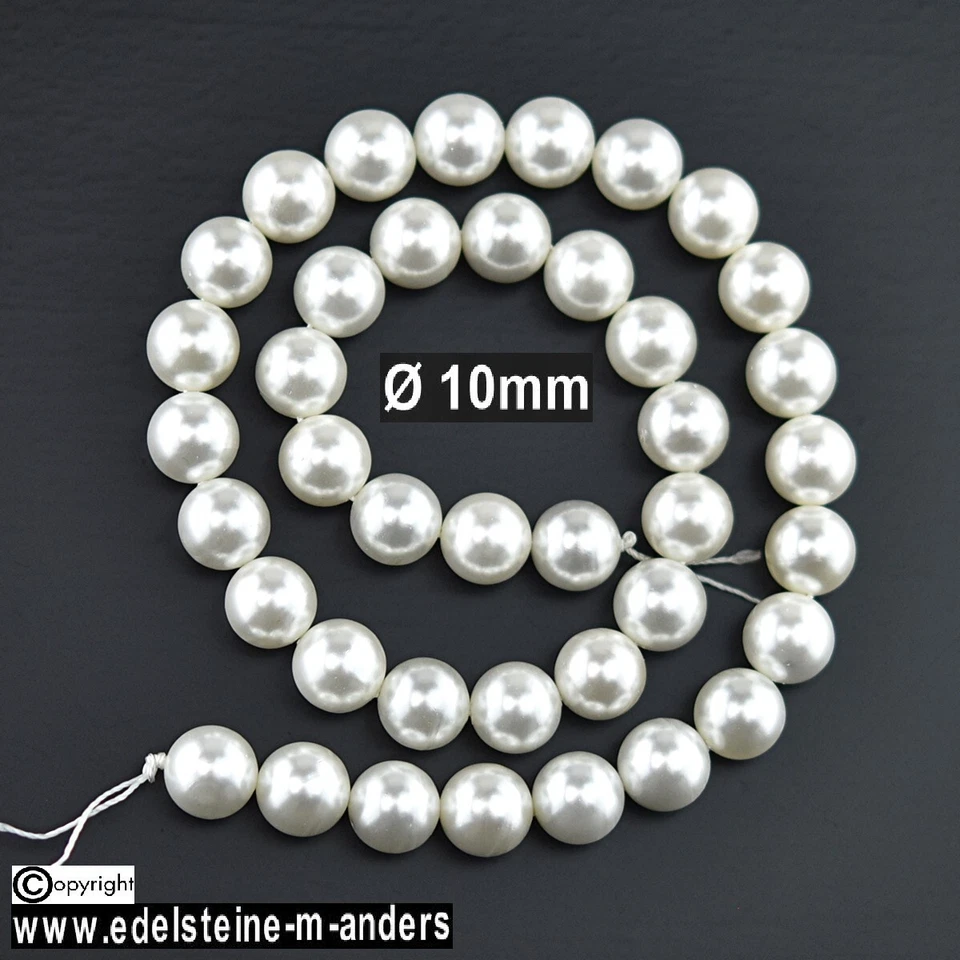 Edelstein Perlen Muschelkernperlen Muschelkern Schmuck Kugeln Strang Perlen 10mm - Bild 1 von 1