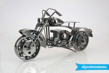 Scrap Metal Art Handmade Nuts & Bolts Vintage Motorcycle Model Gift Motorbike  