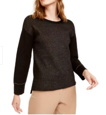 Nuevo con etiquetas Suéter Anne Klein Lurex Brillante Suéter Pullover Alto-Bajo XXSmall Foto 1 de 4