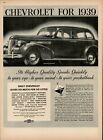 1939 CHEVROLET Higher Quality Speaks Quickly Pocketbook Mind Vintage Print Ad