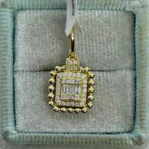2Ct Baguette Cut Lab Created Diamond Women Beauty Pendant 14k Yellow Gold Plated - Picture 1 of 7