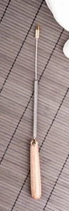 Einhandrute (Tensor) Spirello mit braunem Holzgriff, ausziehbare Antenne - Bild 1 von 1