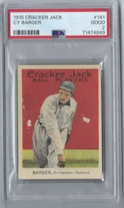 1915 Cracker Jack Cy Barger #141 PSA 2 Good Pittsburgh Federal League - Picture 1 of 2