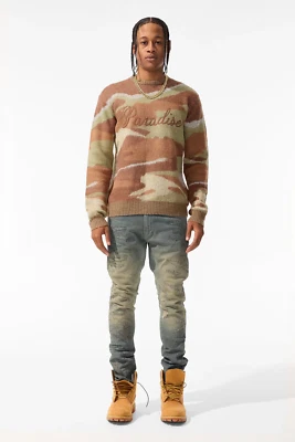 Jordan Craig BLACK LEBEL [3973] PARADISE MIRAGE Cuello Redondo Camuflaje Mohair Foto 1 de 4