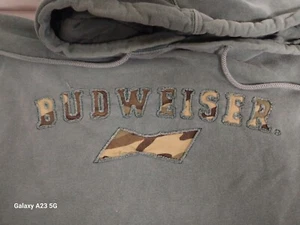 Sudadera con capucha verde camuflada para hombre Budweiser 2XX grande - Imagen 1 de 8