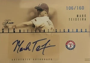 2005 Flair Significant Signings Die Cut Silver#SS-MT Mark Teixeira  - Picture 1 of 2