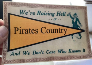 Old Raising Hell Pirates Country Drunk Man Tux Party Antique Design New Postcard - Picture 1 of 1