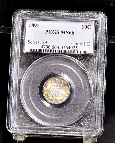 1891 Liberty Seated Dime - PCGS MS66 (49924-L) Cover