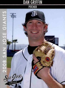 2008 San Jose Giants Grandstand #13 Dan Griffin Schenectady New York NY Card