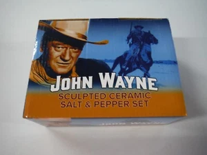 Vandor John Wayne Sculpted Ceramic Boot Salt & Pepper Set 4" Brown NEW - Picture 1 of 6