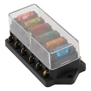 Bloque de caja con soporte de fusible de hoja automática de 6 vías con impermeable para automóvil marino de 12 V 24 V - Imagen 1 de 9