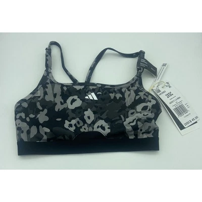 Adidas AEROREACT Sujetador Deportivo Soporte Ligero Entrenamiento Negro/Gris 2XS NUEVO Foto 1 de 4