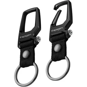 2x Schlüsselanhänger mit Karabiner und Flaschenöffner Spigen Schwarz - Zdjęcie 1 z 10