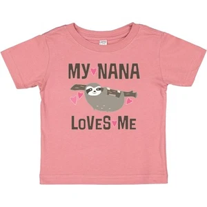 Inktastic My Nana Loves Me Sloth Baby T-Shirt Grandchildren Grandchild Childs - Picture 1 of 4