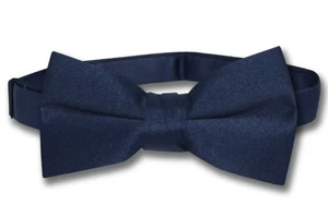Vesuvio Napoli Boys BOWTIE Solid NAVY BLUE Color Youth Bow Tie - Picture 1 of 1